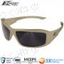 Edge Eyeware Hamel Αντιβαλλιστικά γυαλιά σκοποβολής / επιχειρησιακά / ασφαλείας ANSI Z87.1+2010 MCEPS GL-PD 10-12  UVA/B/C Vapor Shield σε χρώμα σκελετού Sand και χρώμα φακών Smoke